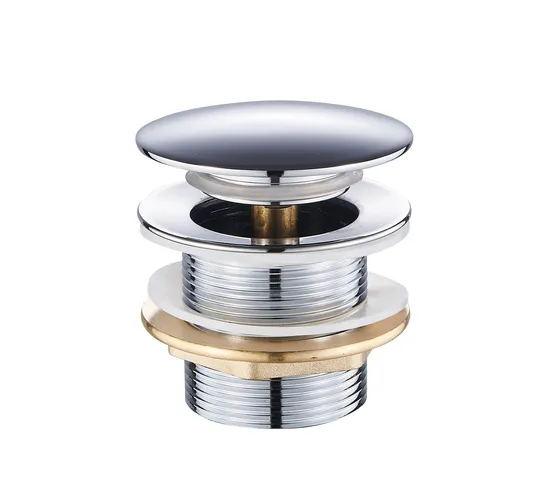 Desagüe de lavabo emergente cromado OEM de fábrica china, con tapa pequeña y rebosadero para bañera y lavabo.