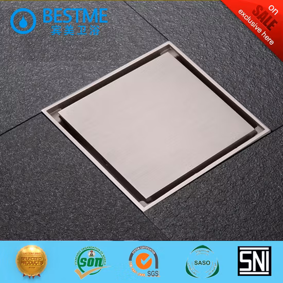 Escurridor de suelo de latón con diseño oculto para baño de alta calidad (BF)