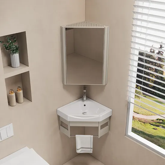 Lavabo de cerámica negro sencillo para baño, pequeño, de esquina, Yp04