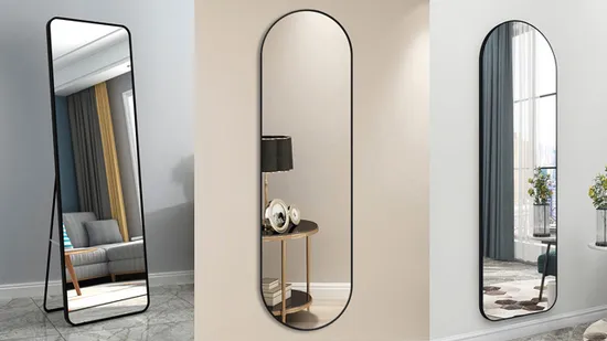 Espejo de pared para muebles de baño con marco de metal y aluminio decorativo para hotel