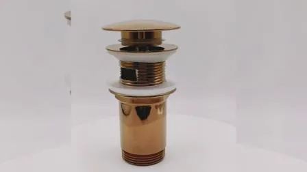 Colador de desagüe para fregadero de latón dorado rosa, desagüe de 1